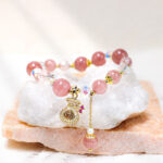 FREE Today: Love Healing Natural Strawberry Quartz Money Bag Charm Positive Bracelet FREE FREE 10