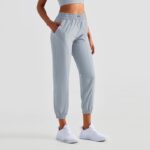 Buddha Stones High Waist Fitness Yoga Sports Jogger Track Pants With Pockets Sweatpants Track Pants BS Lightsteelblue XL(Waist 80cm/Hips 114cm/Length 95.5cm)
