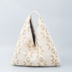 Buddha Stones Geometry Tiger Flowers Leopard Stripes Print Underarm Triangle Shoulder Bag Handbags BS Beige Geometry 58*5*58cm