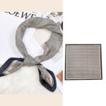 Buddha Stones Pastoral Scene Hot Air Balloon Spring Blossom 100% Mulberry Silk Neck Hair Scarf (Extra 30% Off | USE CODE: FS30) Silk Shawl BS Striped grid