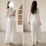 Buddha Stones Retro Prayer Zen Spiritual Meditation Practice Chiffon Clothing Women's Set Clothes BS 18