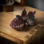 Buddha Stones Color Changing Koi Fish Resin Tea Pet Wealth Home Figurine Decoration Decorations BS 4