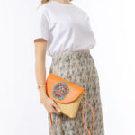 Buddha Stones Hamsa Elephant Flower Straw Woven Crossbody Bag Shoulder Bag Handbag Crossbody Bag BS 18