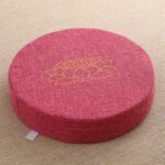 Buddha Stones Lotus Embroidery Cotton Linen Meditation Seat Cushion Decorations BS Soft 40cm*10cm DeepPink