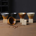 Buddha Stones Vintage Gradient Ceramic Coffee Mug Tea Latte Espresso Coffee Cup With Base 200ml Coffee Mug BS 15