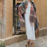 Buddha Stones Tibetan Shawl Colorful Wavy Striped Shapes Tassels Winter Cozy Travel Scarf Wrap Tibetan Shawl BS 18