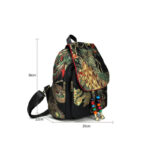 Buddha Stones Peacock Embroidery Canvas Tassel Backpack Backpack BS 17