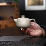Buddha Stones Yixing Semi-handmade Beige Purple Clay Kung Fu Teapot 200ml Teapot BS 3
