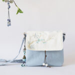 Buddha Stones Handmade Embroidered Plum Flowers Canvas Crossbody Bag Shoulder Bag Handbag Crossbody Bag BS 4