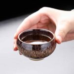 Buddha Stones Small Koi Fish Kiln Change Chinese Jianzhan Ceramic Teacup Kung Fu Tea Cup 60ml Jian Zhan Tea Cup BS 14