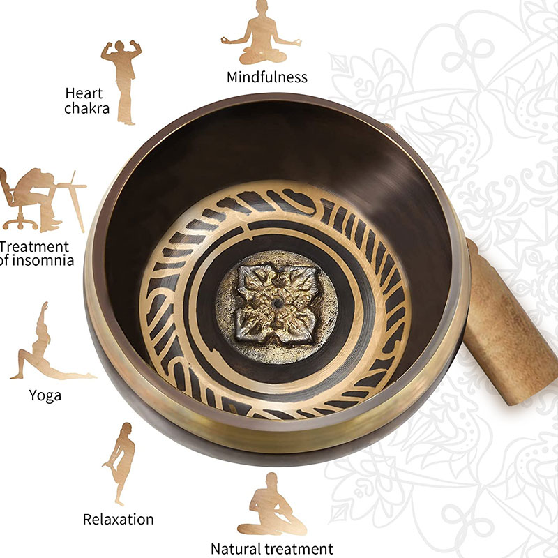 Buddha Stones Tibetan Meditation Bowl for Healing and Mindfulness Om Mani Padme Hum Singing Bowl Singing Bowl buddhastoneshop 1