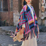 Buddha Stones Tibetan Shawl Candy Color Braided Pattern Winter Cozy Travel Knitted Tassel Scarf Wrap Tibetan Shawl BS 5