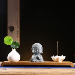 Buddha Stones Meditation Praying Buddha Compassion Serenity Home Decoration Decorations BS Praying Buddha+Base+Vase