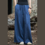 Buddha Stones Retro Wide Leg Pants Casual Women's Yoga Pants With Pockets Wide Leg Pants BS 1