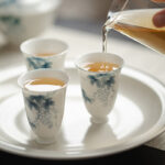 Buddha Stones Small Hand Painted Grapes Ceramic Teacup Kung Fu Tea Cup 30ml Cup BS 6