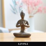 Buddha Stones Abstract Yoga Meditation Exercise Ceramics Spiritual Figurine Sculpture Decoration Decorations BS Gold Praying
