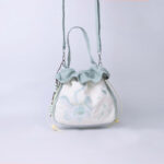 Buddha Stones Suzhou Embroidery Lotus Epiphyllum Magnolia Cotton Linen Tote Crossbody Bag Shoulder Bag Handbag Crossbody Bag BS 5