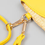 Buddha Stones Hamsa Elephant Flower Straw Woven Crossbody Bag Shoulder Bag Handbag Crossbody Bag BS 4