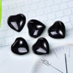 Buddha Stones Natural Amethyst Tiger's Eye Stone Love Decoration Decoration BS Black Onyx*5pcs