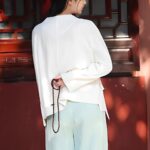 Buddha Stones Long Sleeve Jacket Shirt Top Wide Leg Pants Zen Tai Chi Yoga Meditation Clothing 2-Piece Outfit BS 2
