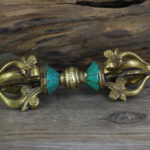 Buddha Stones Tibetan Five Prong Vajra Dorje Handcrafted Nepal Spiritual Power Copper Decoration Dorje BS 3