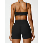 Buddha Stones Gym Sports Yoga Backless Bra Crop Tank Top Shorts 2-Piece Outfit BS 3