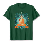 Buddha Stones Lotus Buddha Meditation Tee T-shirt T-Shirts BS ForestGreen 2XL