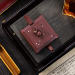 Buddha Stones Yixing All Handmade Gomoku Playing Chess Purple Clay Kung Fu Square Teapot 280ml Teapot BS 5