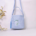Buddha Stones Embroidery Wisteria Plum Lotus Cherry Blossom Cotton Linen Canvas Tote Crossbody Bag Shoulder Bag Handbag Crossbody Bag BS 7