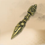 Buddha Stones Handmade Nepal Small Vajra Dorje Engraved Enlightenment Copper Decoration Dorje BS 3