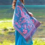Buddha Stones Tibetan Flowers Leaves Pattern Design Shawl Cozy Travel Scarf Wrap Tibetan Shawl BS 12