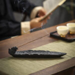 Buddha Stones Auspicious Clouds Pixiu Healing Ceramic Stick Incense Burner Decoration Incense Burner BS Auspicious Clouds Pixiu 26*5.6*5cm