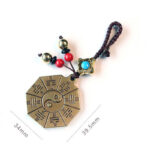 Buddha Stones Feng Shui Yin Yang Bagua Wenchang Pen Pagoda Prayer Wheel Keychain Key Chain BS 14