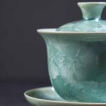 Buddha Stones Traditional Glaze Ceramic Gaiwan Sancai Teacup Kung Fu Tea Cup And Saucer With Lid 180ml Cup BS 4