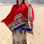 Buddha Stones Tibetan Shawl Colorful Geometry Winter Cozy Travel Scarf Wrap Tibetan Shawl BS 14