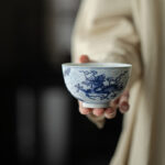 Buddha Stones Blue Dragon Design Ceramic Teacup Kung Fu Tea Cups Cup BS 9
