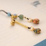 Buddha Stones Gold Swallowing Beast Family Luck Key Chain Key Chain BS 2