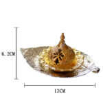 Buddha Stones Tibetan Gold Mini Leaf Coaster Meditation Incense Burner Incense Burner BS 22