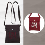 Buddha Stones Handmade OM Mantra Embroidered Spiritual Mind Practice Cotton Crossbody Bag Shoulder Bag Cellphone Bag Bag BS 9