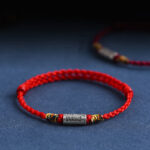 Buddha Stones Handcrafted 925 Sterling Silver Everything Goes Well Design Protection Strength Bracelet Anklet (Extra 30% Off | USE CODE: FS30) Bracelet Anklet BS Anklet(Circumference 18-30cm) Red Rope