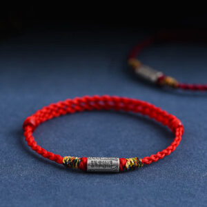 Buddha Stones Handcrafted 925 Sterling Silver Everything Goes Well Design Protection Strength Bracelet Anklet (Extra 30% Off | USE CODE: FS30) Bracelet Anklet BS Anklet(Circumference 18-30cm) Red Rope