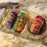 Buddha Stones Colorful Daisy Red Rose Flowers Smudge Stick for Home Cleansing Incense Healing Meditation Smudge Sticks Rituals Set Incense BS 5