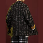 Buddha Stones Chinese Calligraphy Clothing Jacket Coat Tang Suit Men Clothing Clothes BS 3