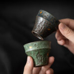 Buddha Stones Small Vintage Style Ceramic Teacup Kung Fu Tea Cup 50ml Cup BS main