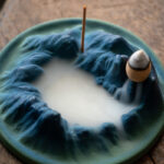 Buddha Stones Creative Mountain River Ceramic Healing Backflow Incense Burner Incense Burner BS 2