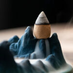 Buddha Stones Creative Mountain River Ceramic Healing Backflow Incense Burner Incense Burner BS 3