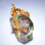 Buddha Stones Handmade Liuli Crystal Elephant Art Piece Wisdom Wealth Home Decoration Decorations BS 3