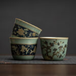 Buddha Stones Butterfly Flower Lotus Koi Fish Plum Blossom Ceramic Teacup Kung Fu Tea Cup 100ml Cup BS 18