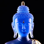 Buddha Stones Medicine Buddha Handmade Liuli Crystal Art Piece Compassion Statue Home Office Offering Decoration Decorations BS 16