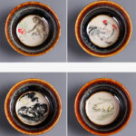 Buddha Stones 12 Chinese Zodiac Pattern Ceramic Teacup Kung Fu Jian Chinese Zhan Tea Cup 73ml Jian Zhan Tea Cup BS 22
